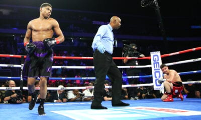Shakur Stevenson vs Alberto Guevara knockdown