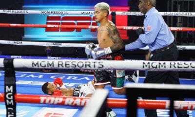 Jessie Magdaleno vs Yenifel Vicente knockdown