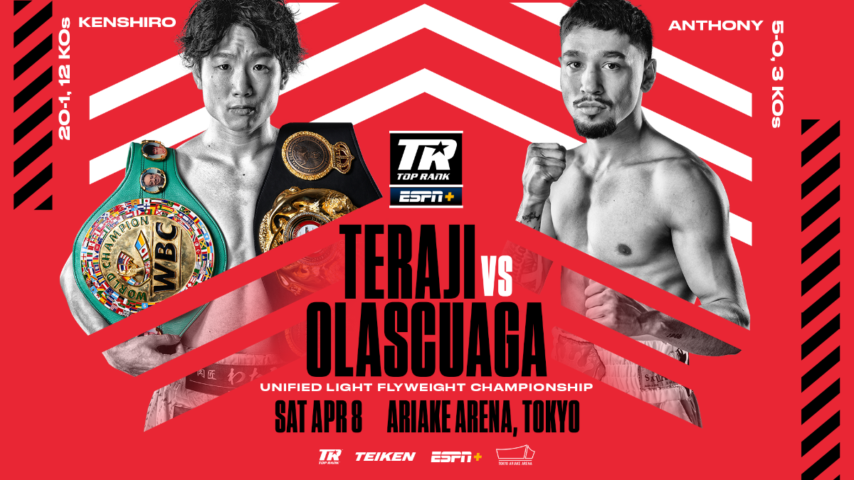Kenshiro Teraji vs. Anthony Olascuaga Takes Place April 8 On