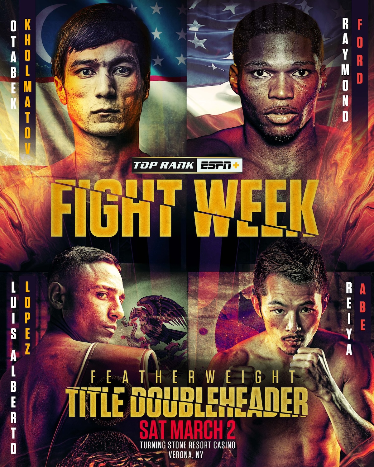 Otabek Kholmatov vs. Raymond Ford: How to Stream, Betting Odds and Fight Card