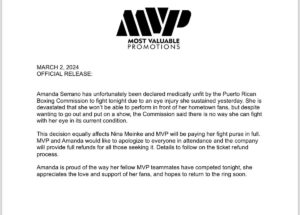 Amanda Serrano vs. Nina Meinke: Late Injury Causes Main Event Cancellation