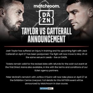 Jack Catterall Speaks out After Josh Taylor Fight Postponement