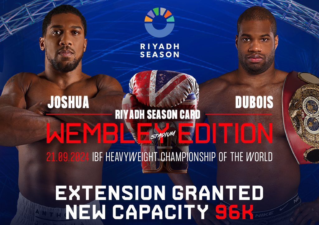 Joshua vs. Dubois Sep. 21 Clash to Break Attendance Record