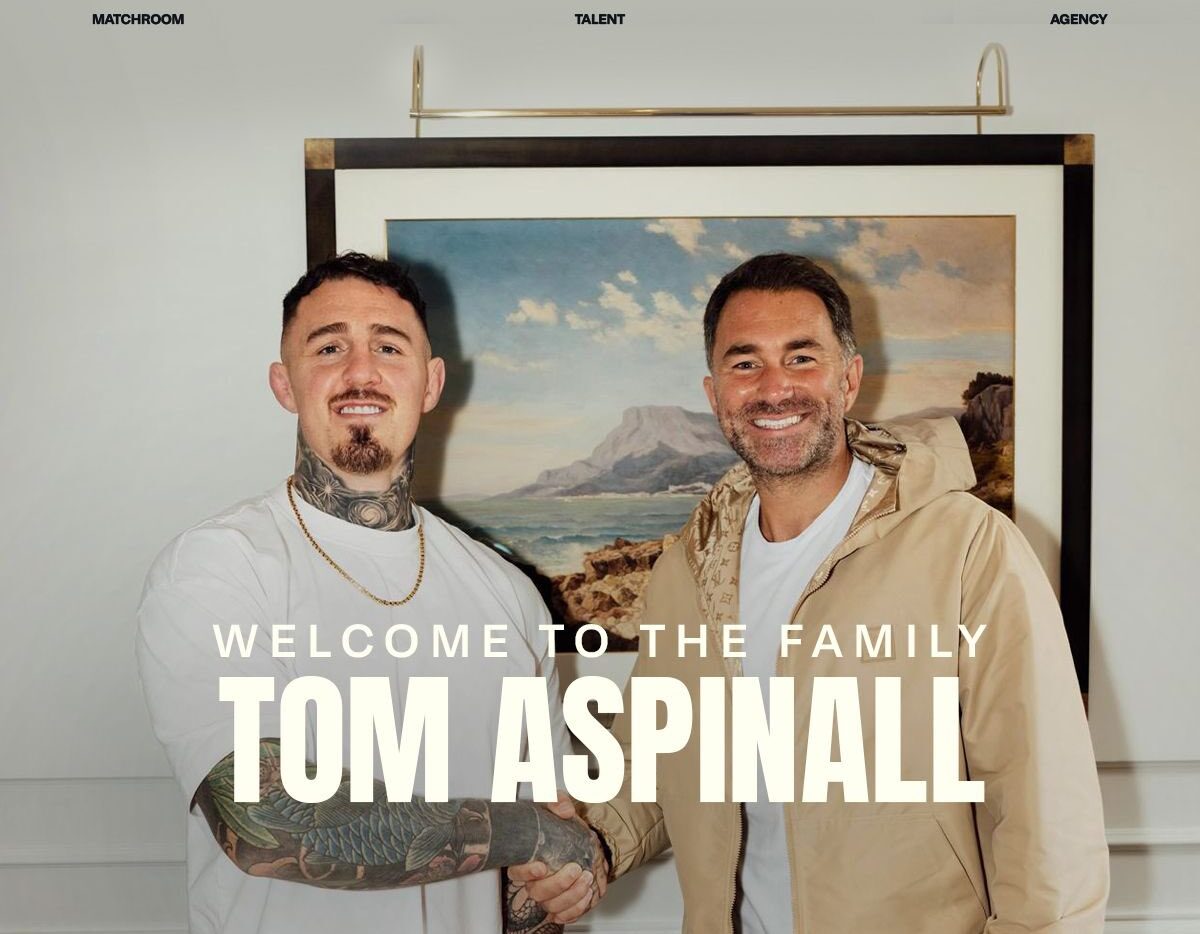 Tom Aspinall joins newly created Matchroom Talent Agency