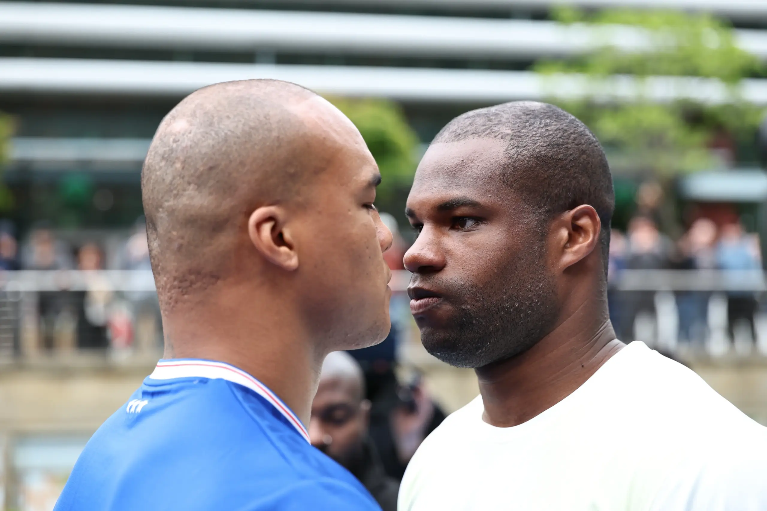Fabio Wardley vs Daniel Dubois: Fabio Wardley and Daniel Dubois face off at media day/public workout